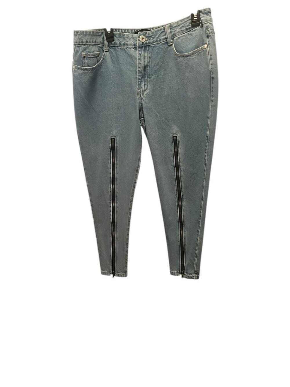 Ashley Stewart Medium Wash Skinny Jeans Size 16 Ankle Zip Stretch Denim